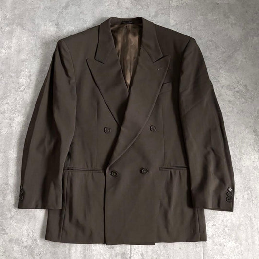 Wool Rayon Tailored Jacket Made in Italy Double Breasted Classic