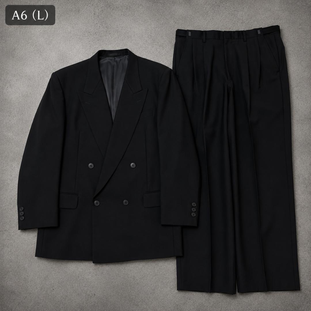 [vintage] 90s double breasted setup suit adjuster L