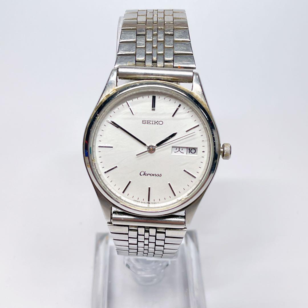 SEIKO Watch Men's Chronos 5H23-7D40 White Dial 54