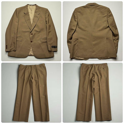 Vintage Spanish Casual Suit Setup Mohair Blend Beige