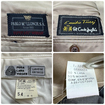 Vintage Spanish Casual Suit Setup Mohair Blend Beige