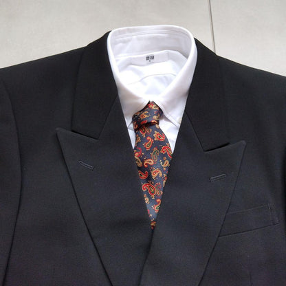 90s vintage double suit setup wool business commuting good condition