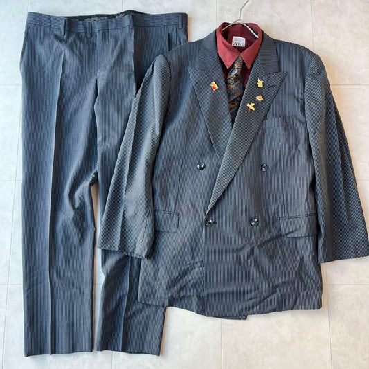 Large size Luxurious 5-piece set vintage double suit Dior tie
