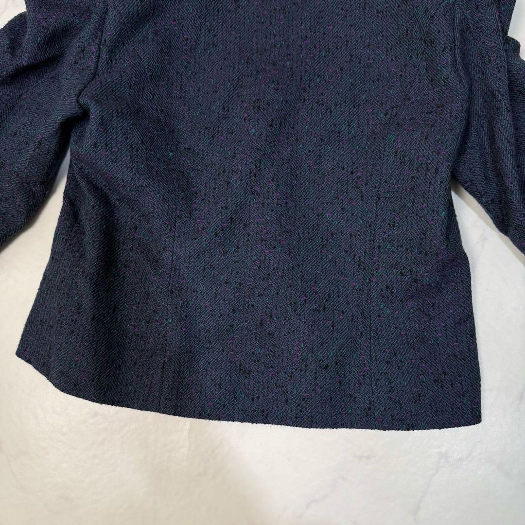 Showa Retro Tweed Collarless Jacket Skirt Setup No. 9