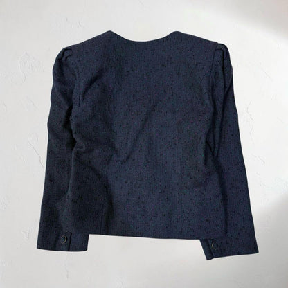 Showa Retro Tweed Collarless Jacket Skirt Setup No. 9