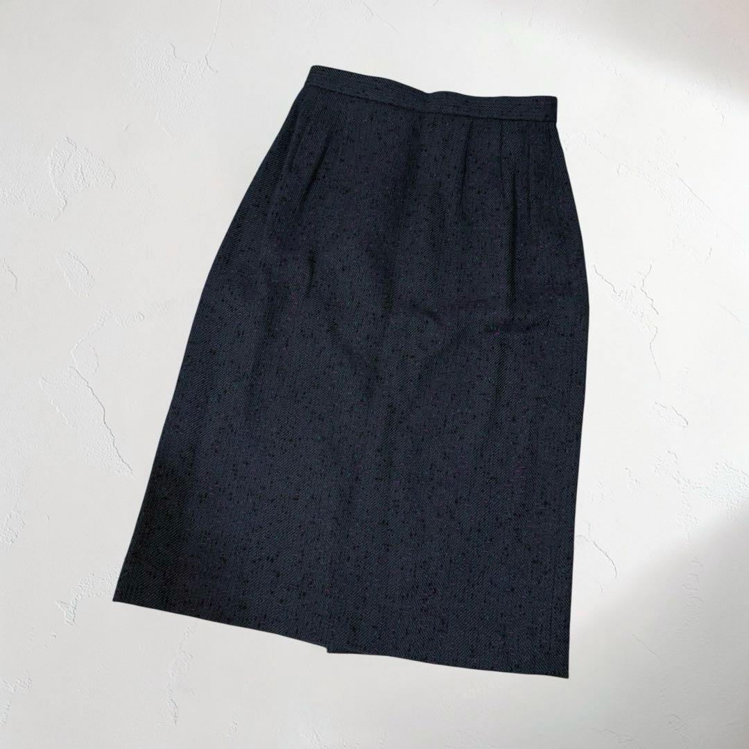 Showa Retro Tweed Collarless Jacket Skirt Setup No. 9