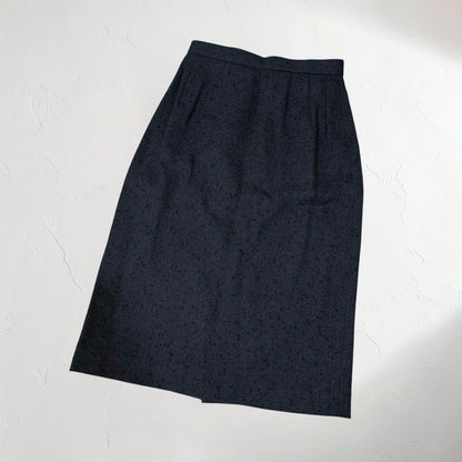 Showa Retro Tweed Collarless Jacket Skirt Setup No. 9