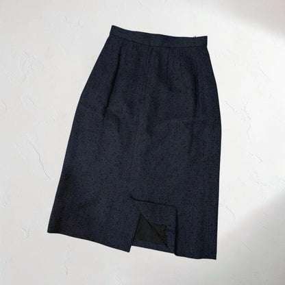 Showa Retro Tweed Collarless Jacket Skirt Setup No. 9