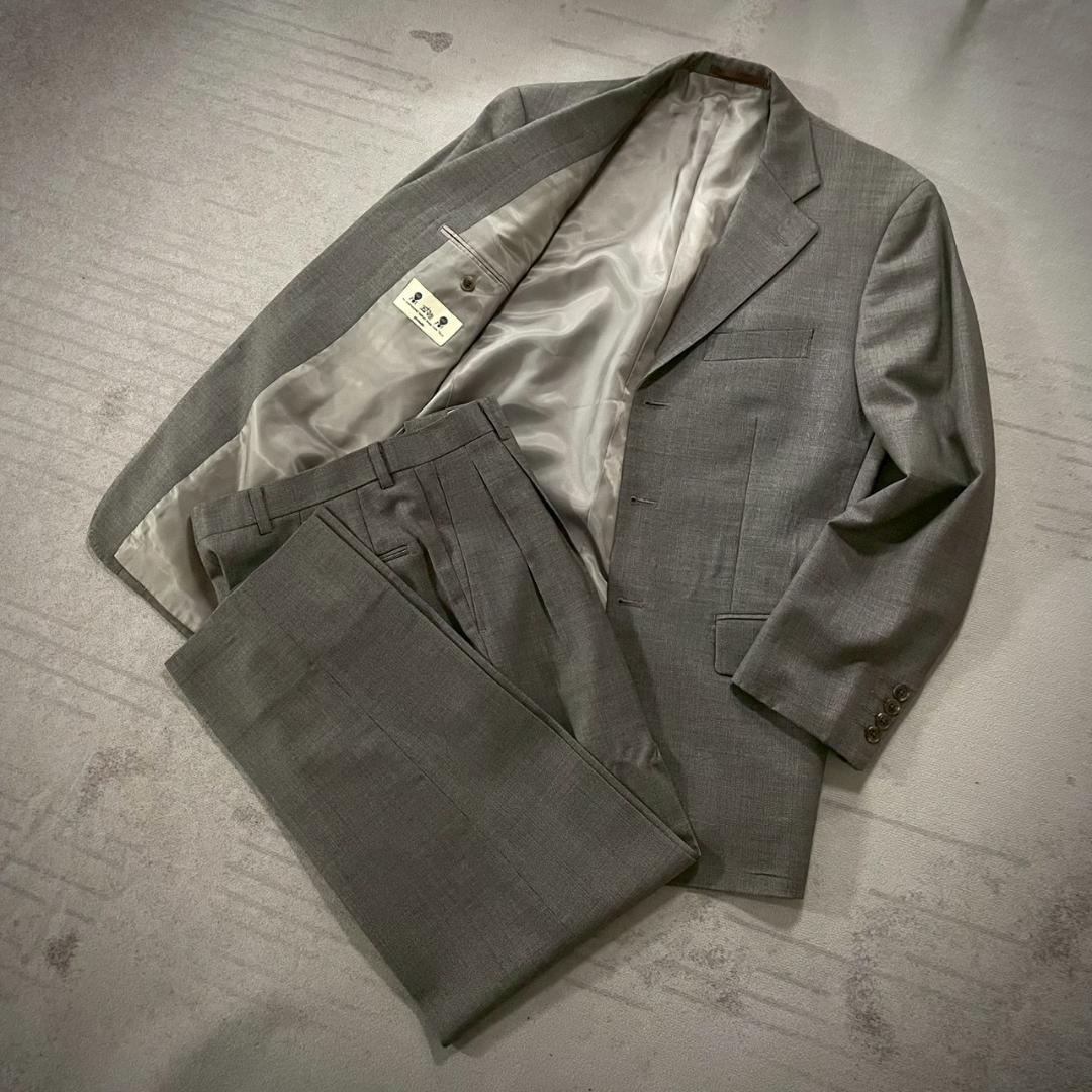 Super beautiful 90's Five Continents Wool 2-tuck Mod Suit Setup Made in Japan