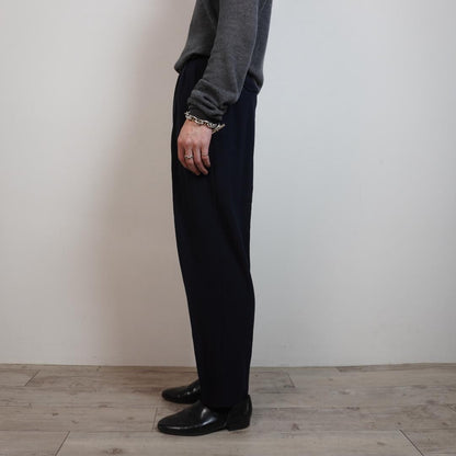 GIORGIO ARMANI Single 2 tuck slack pants navy blue/RW185