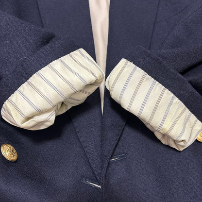 Aquascutum double setup suit wool gold buttons XL