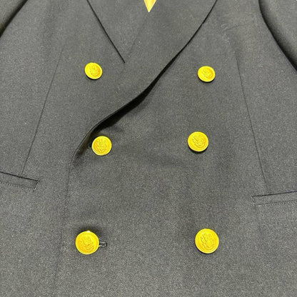Aquascutum double setup suit wool gold buttons XL