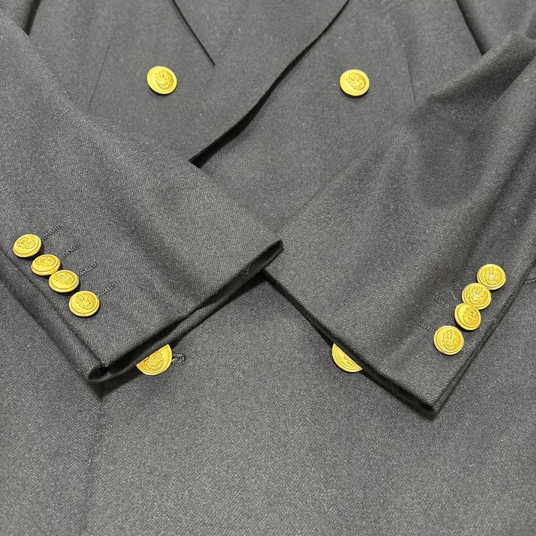 Aquascutum double setup suit wool gold buttons XL