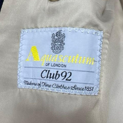 Aquascutum double setup suit wool gold buttons XL