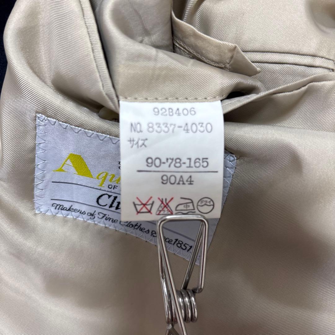 Aquascutum double setup suit wool gold buttons XL