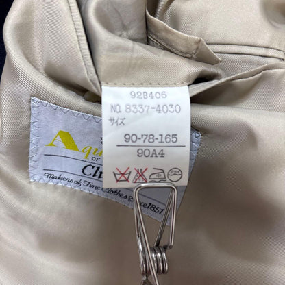 Aquascutum double setup suit wool gold buttons XL