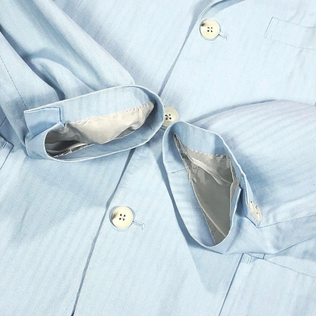 Brooks Brothers Cotton Herringbone Setup Suit Top and Bottom M Blue