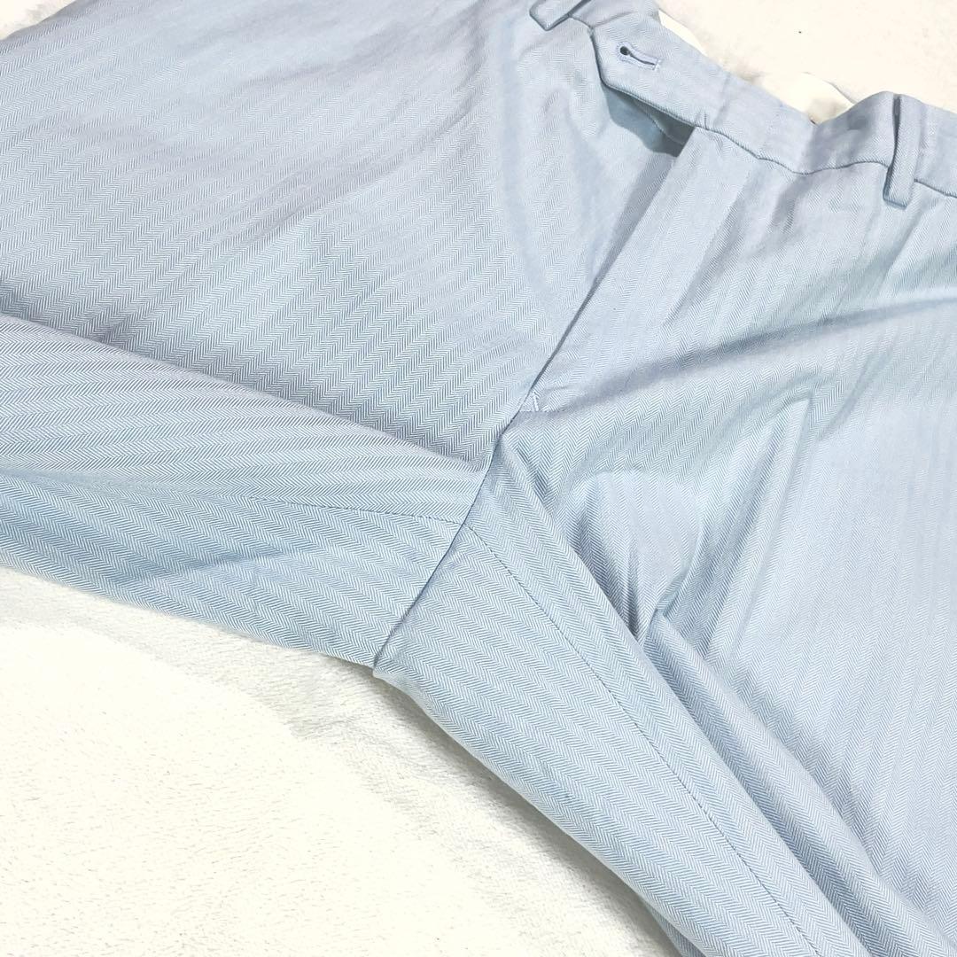 Brooks Brothers Cotton Herringbone Setup Suit Top and Bottom M Blue