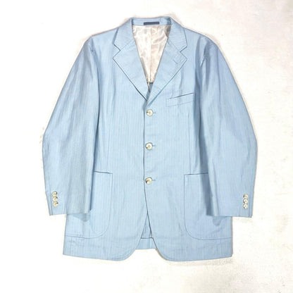 Brooks Brothers Cotton Herringbone Setup Suit Top and Bottom M Blue