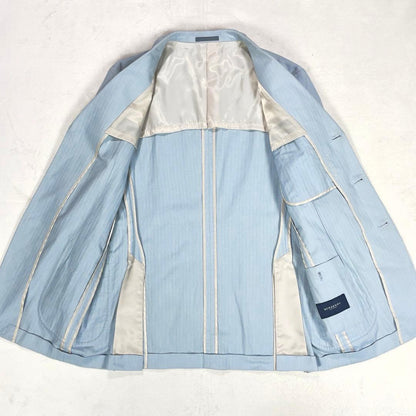 Brooks Brothers Cotton Herringbone Setup Suit Top and Bottom M Blue