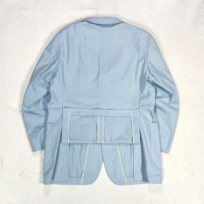 Brooks Brothers Cotton Herringbone Setup Suit Top and Bottom M Blue