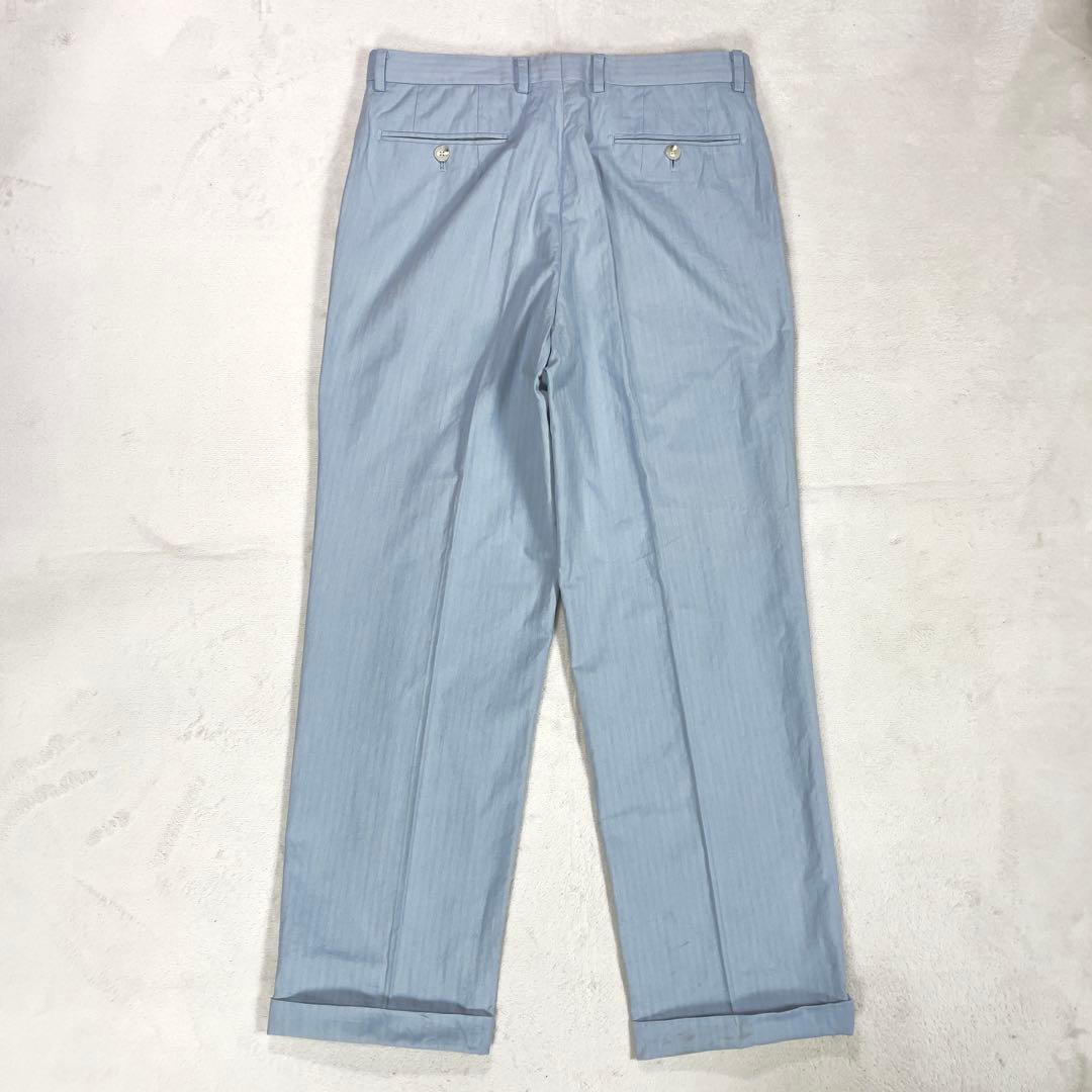 Brooks Brothers Cotton Herringbone Setup Suit Top and Bottom M Blue