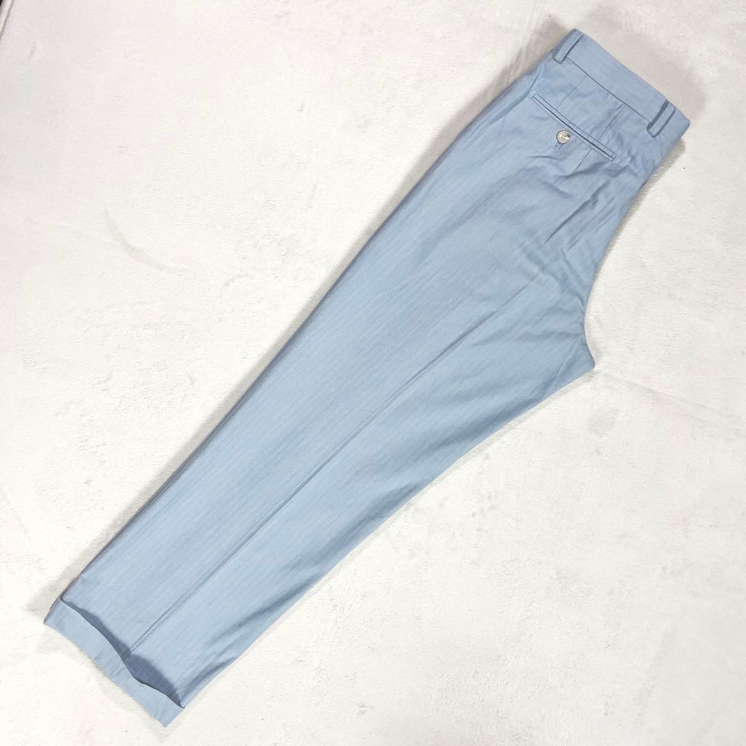 Brooks Brothers Cotton Herringbone Setup Suit Top and Bottom M Blue