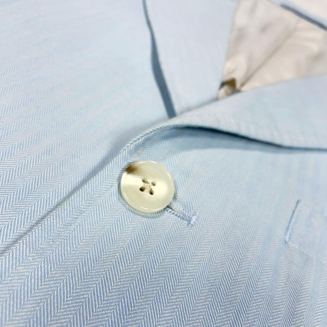 Brooks Brothers Cotton Herringbone Setup Suit Top and Bottom M Blue