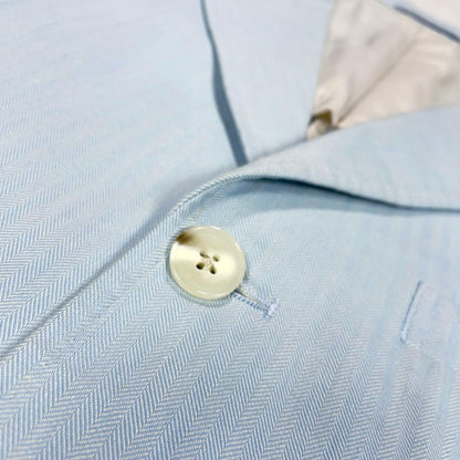 Brooks Brothers Cotton Herringbone Setup Suit Top and Bottom M Blue