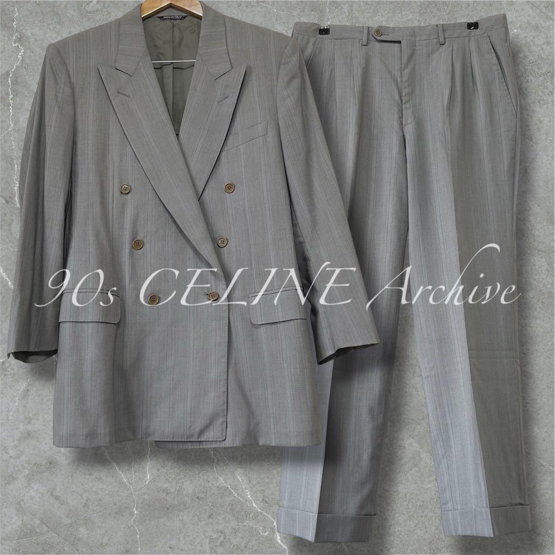 90s CELINE spring/summer double suit (L-XL) + 3 ties