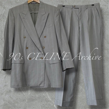 90s CELINE spring/summer double suit (L-XL) + 3 ties