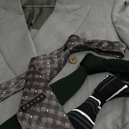 90s CELINE spring/summer double suit (L-XL) + 3 ties