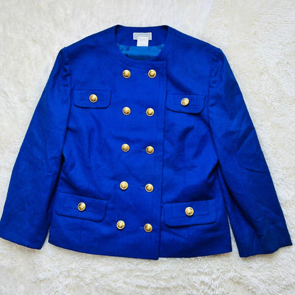 Retro Bubbly Suit Gold Button Double Jacket Skirt Setup