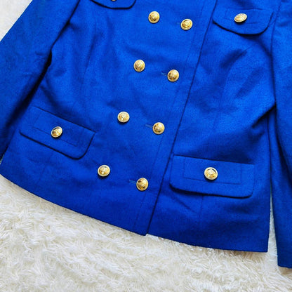 Retro Bubbly Suit Gold Button Double Jacket Skirt Setup