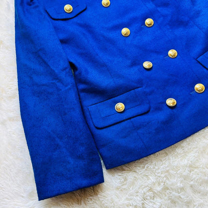 Retro Bubbly Suit Gold Button Double Jacket Skirt Setup