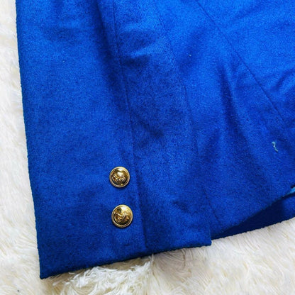 Retro Bubbly Suit Gold Button Double Jacket Skirt Setup
