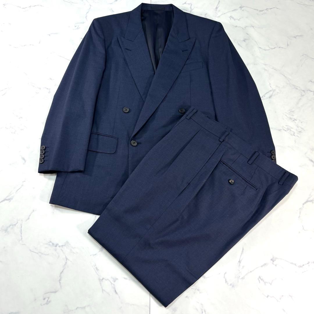 BURBERRY Peak Lapel Double Breasted Suit Navy Size M