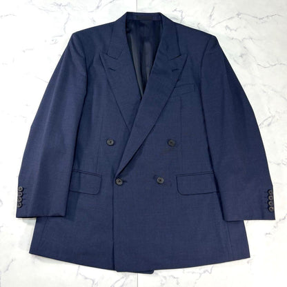 BURBERRY Peak Lapel Double Breasted Suit Navy Size M