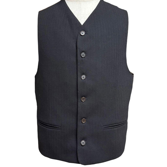 Vintage herringbone suit vest gilet black