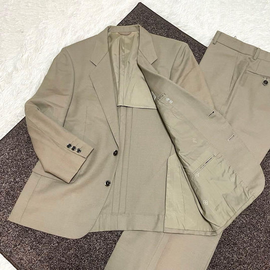 Balenciaga Casual Suit Setup Beige Mohair Blend Logo Embroidery
