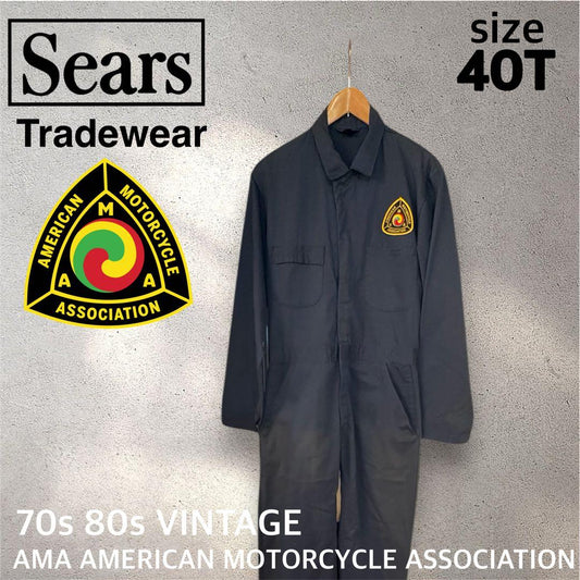 70s 80s USA made sears Tradewear black tag coverall AMA