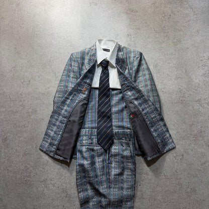 Men's Vintage Double Setup Suit Allover Pattern Rare One-of-a-kind Stylish