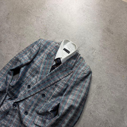 Men's Vintage Double Setup Suit Allover Pattern Rare One-of-a-kind Stylish