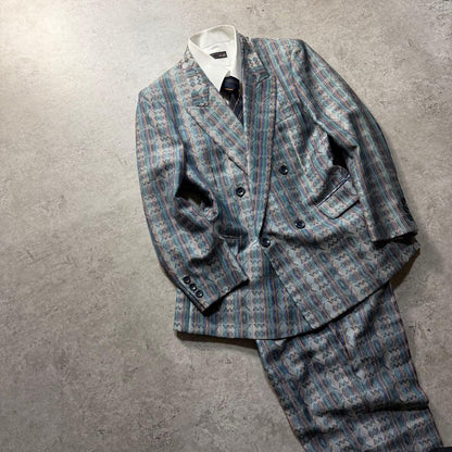 Men's Vintage Double Setup Suit Allover Pattern Rare One-of-a-kind Stylish