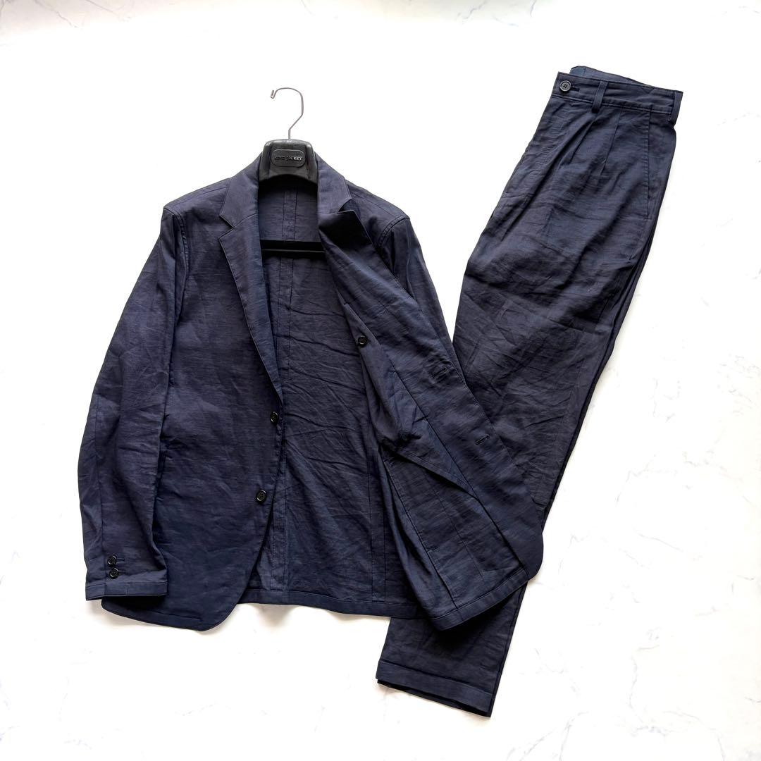 Yamauchi Dead Stock Linen Hemp Setup Suit Navy 4