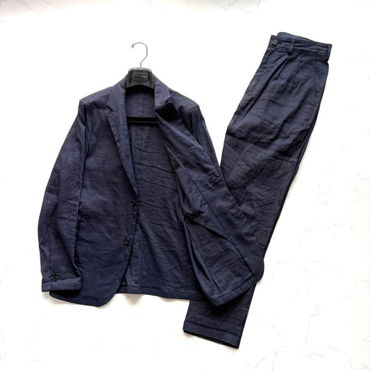 Yamauchi Dead Stock Linen Hemp Setup Suit Navy 4