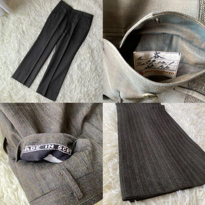 Matsuzakaya Custom Made Double Setup Striped Dark Green Masaki Suda Old Clothes