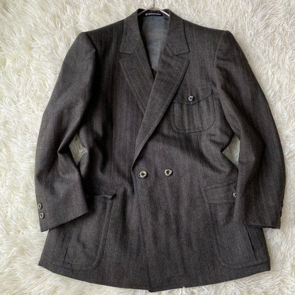 Matsuzakaya Custom Made Double Setup Striped Dark Green Masaki Suda Old Clothes