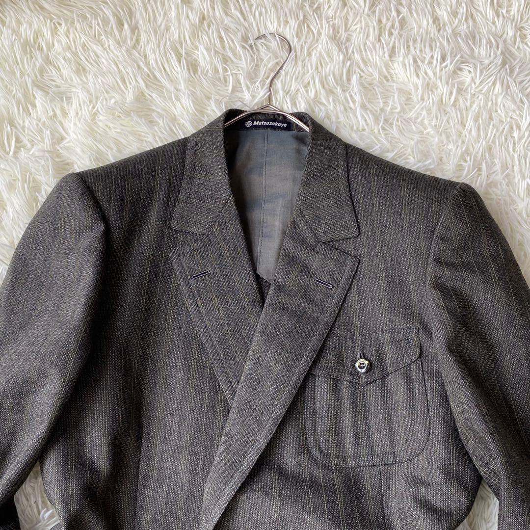 Matsuzakaya Custom Made Double Setup Striped Dark Green Masaki Suda Old Clothes