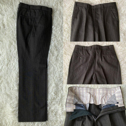 Matsuzakaya Custom Made Double Setup Striped Dark Green Masaki Suda Old Clothes